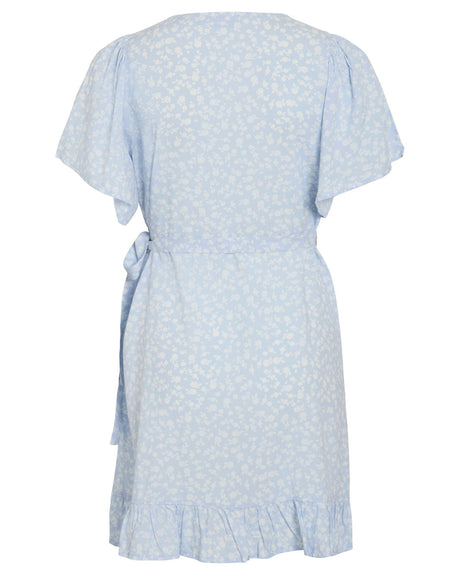 Blå - Kentucky Blue - Vila - Kjole - Blomster - 14102088