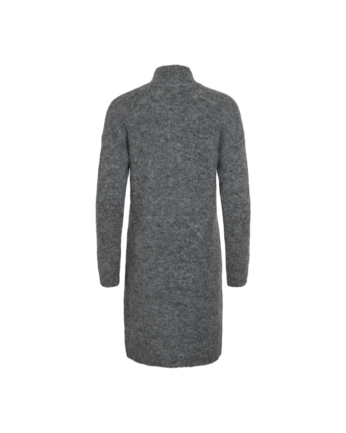 Grå - Dark Grey Melange - Vila - Strikkjole - 14109020
