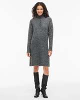 Grå - Dark Grey Melange - Vila - Strikkjole - 14109020