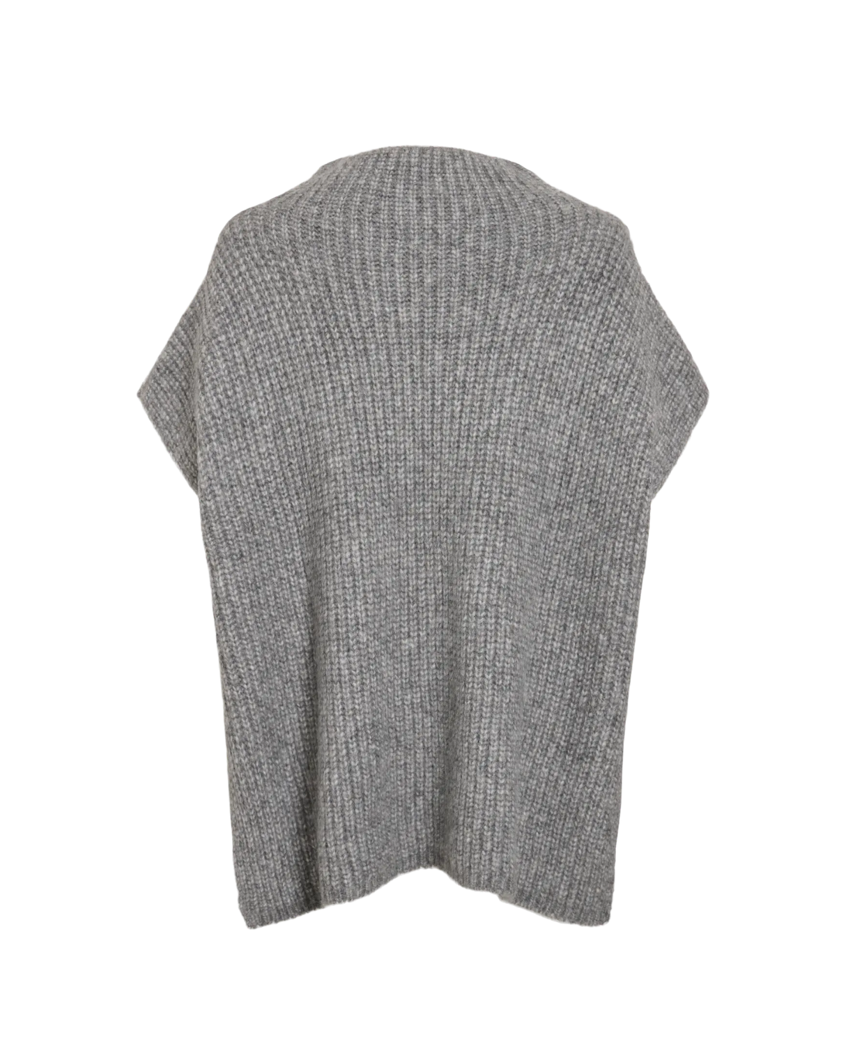 Grå - Light Grey Melange - Vila - Strik poncho - 14109088