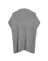 Grå - Light Grey Melange - Vila - Strik poncho - 14109088