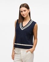 Mørkeblå - Navy Blazer/Birch - Vila - Vest - 14109923