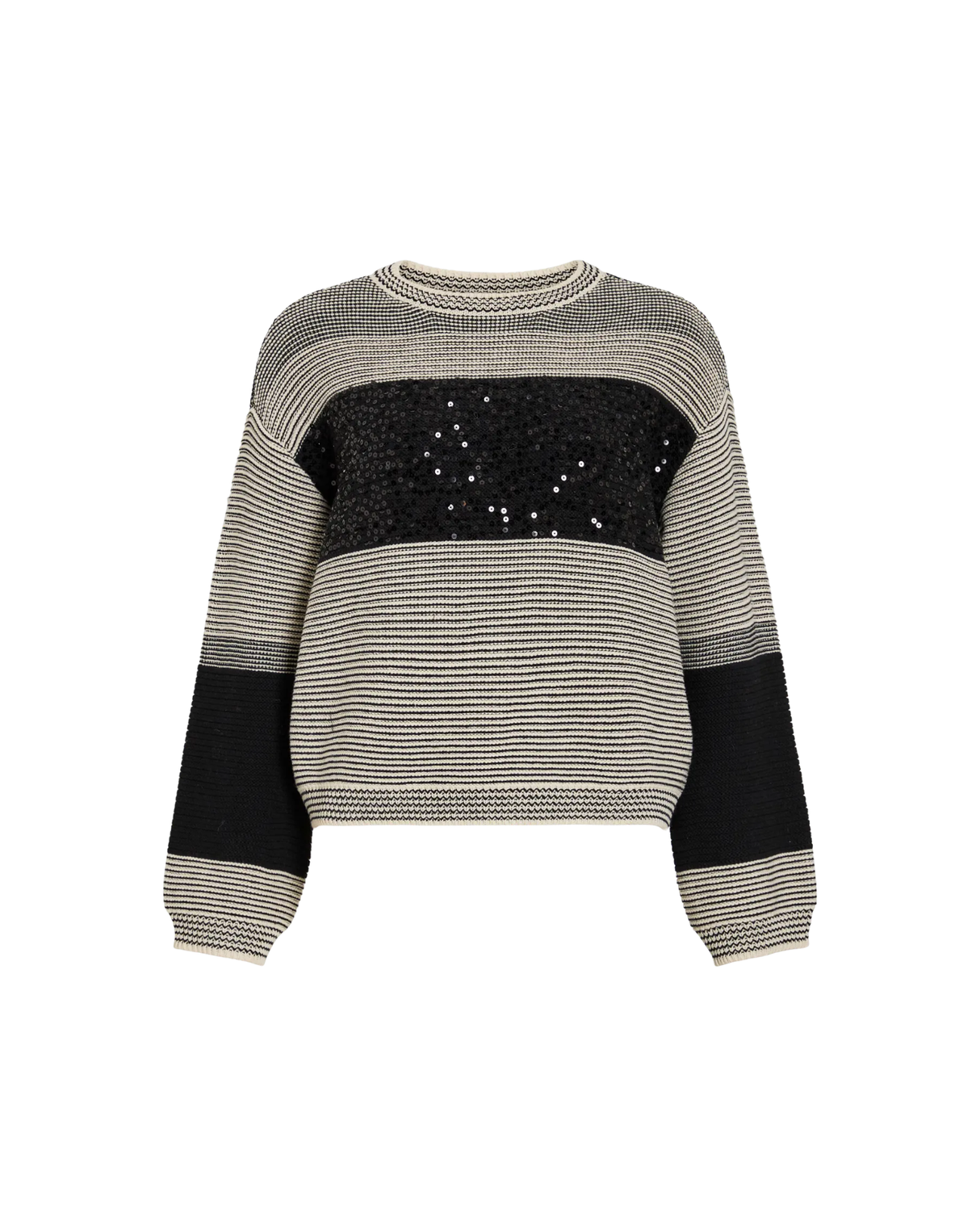 Sort - Black Beauty/Birch - Vila - Striktrøje - 14110358