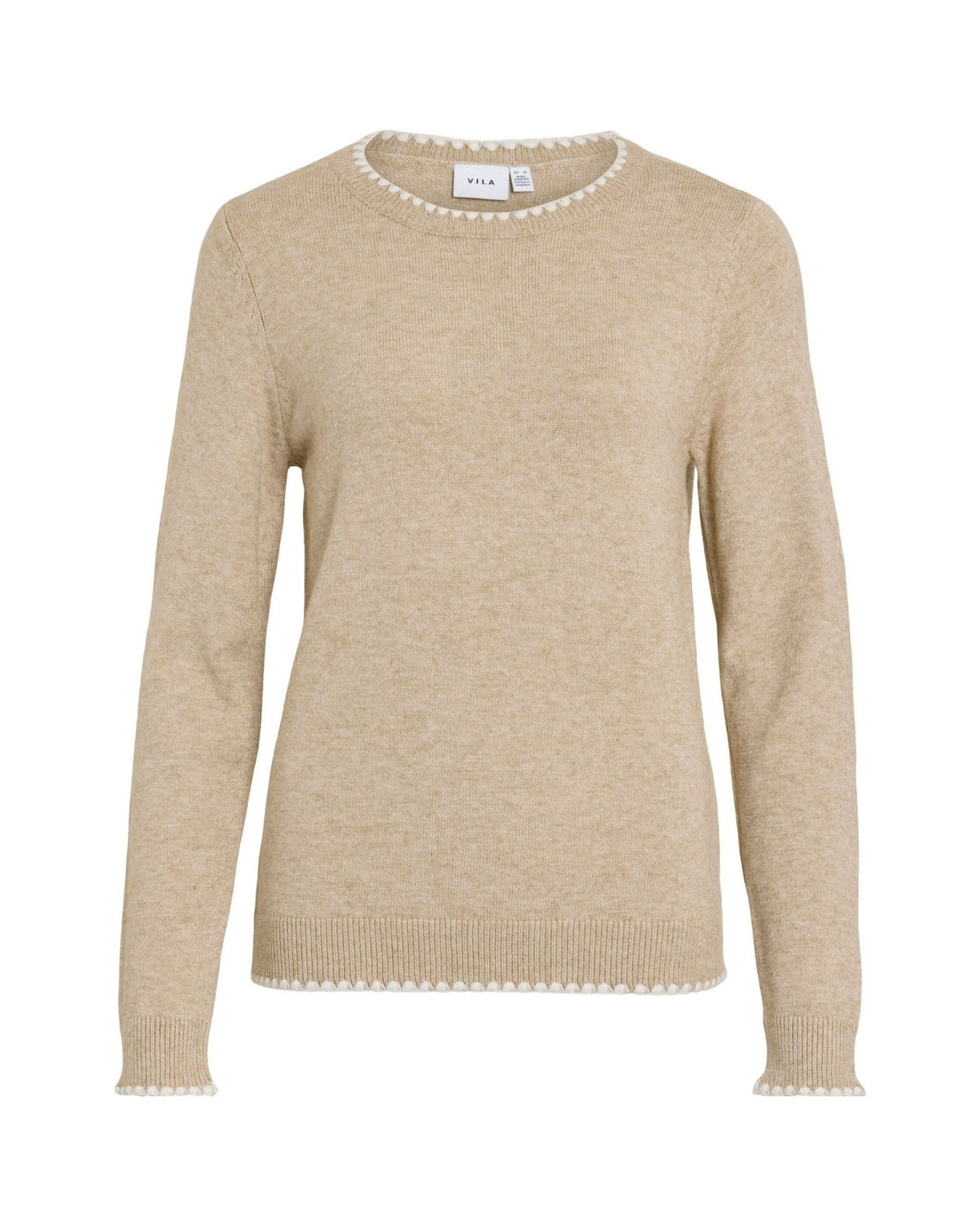 Sand - Natural Melange - VILA - Strik - 14110910