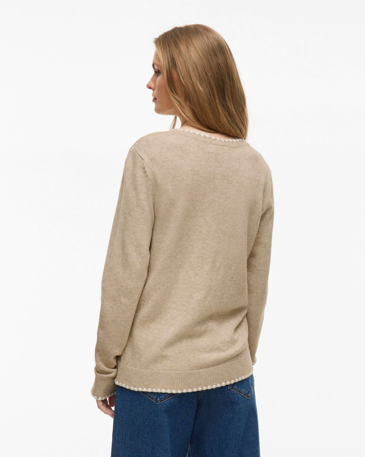 Sand - Natural Melange - VILA - Strik - 14110910