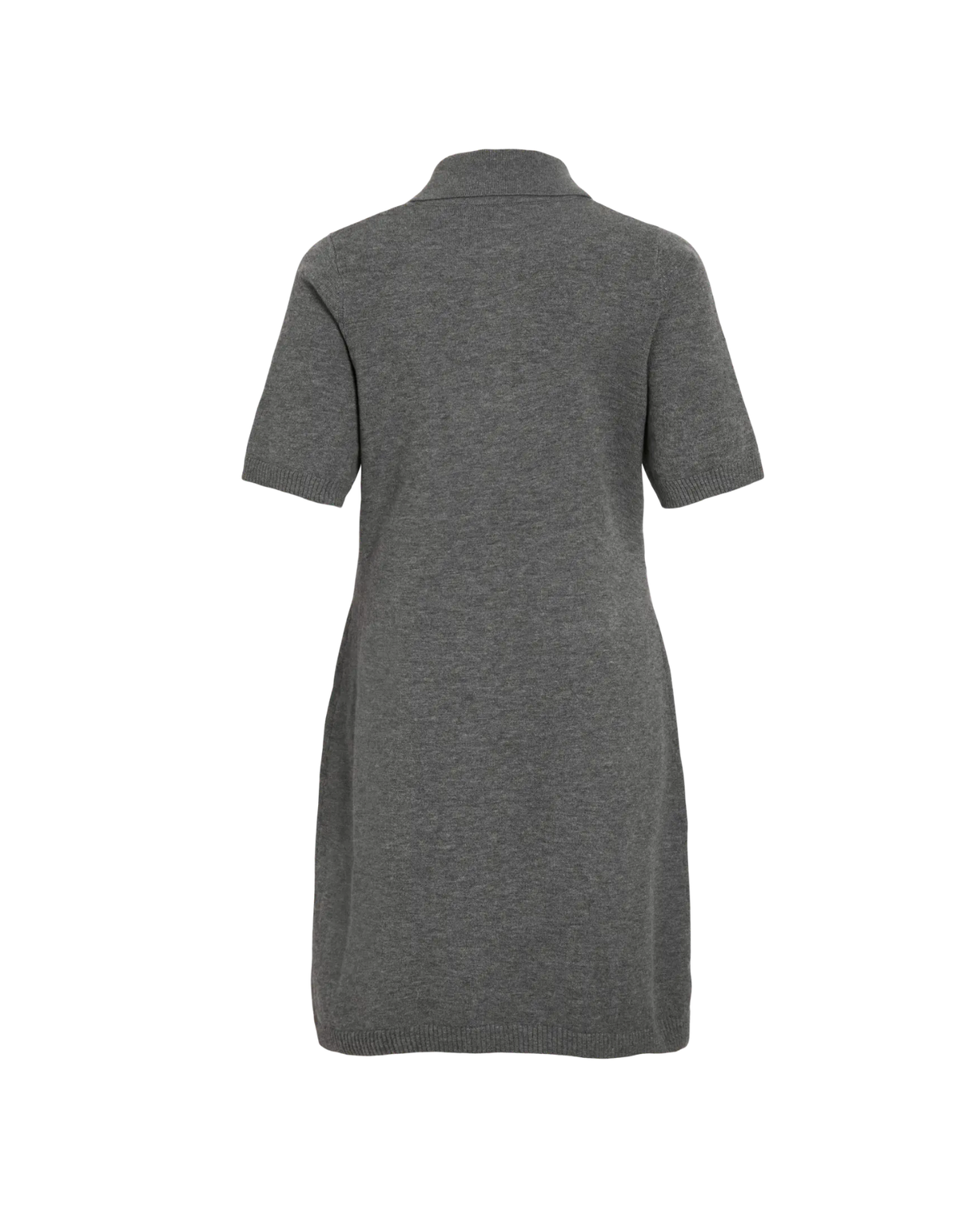 Grå - Medium Grey Melange - Vila - Polo strikkjole - 14114430
