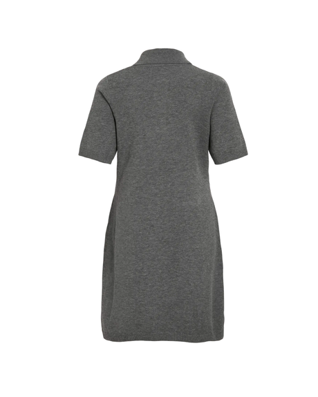 Grå - Medium Grey Melange - Vila - Polo strikkjole - 14114430