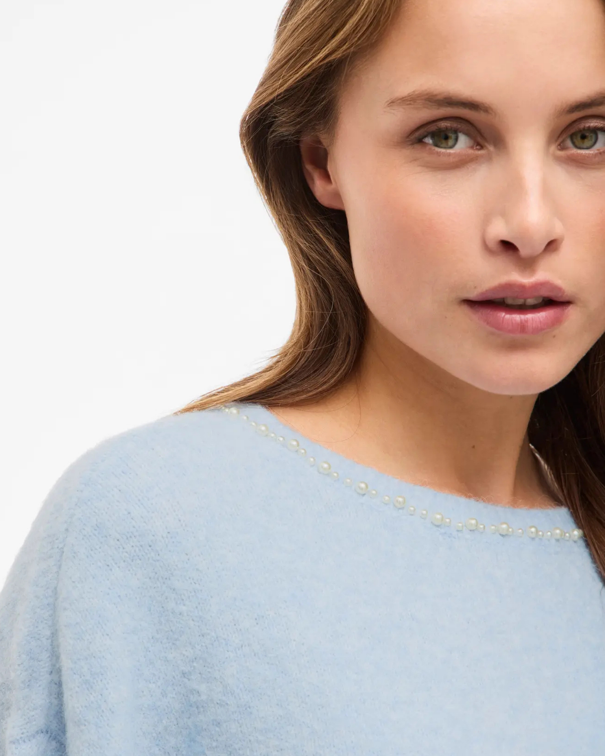 Lyseblå - Winter sky - Vila - Striktrøje - 14114992