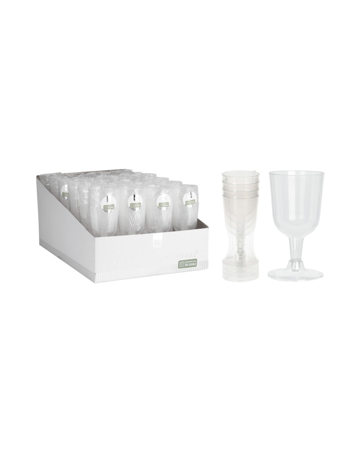 Plastic wine glass 160ml 4 pieces