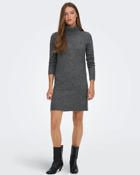Grå - Dark Grey Melange - JDY - Strik kjole - 15265240