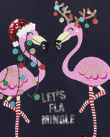 Mørkeblå - Night Sky - Only - Sweatshirt - Flamingoer - 15280285