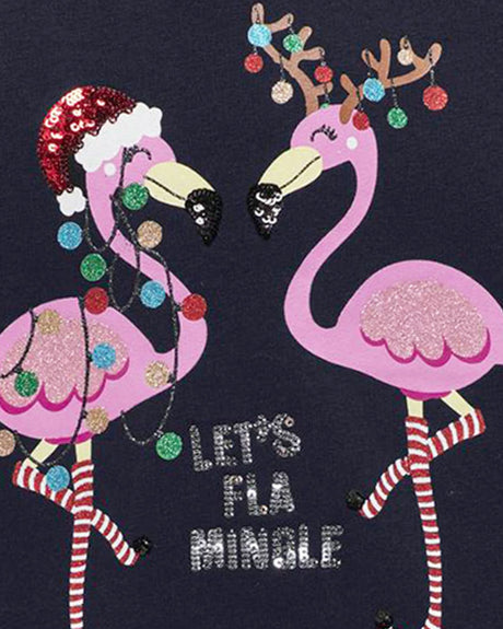 Mørkeblå - Night Sky - Only - Sweatshirt - Flamingoer - 15280285