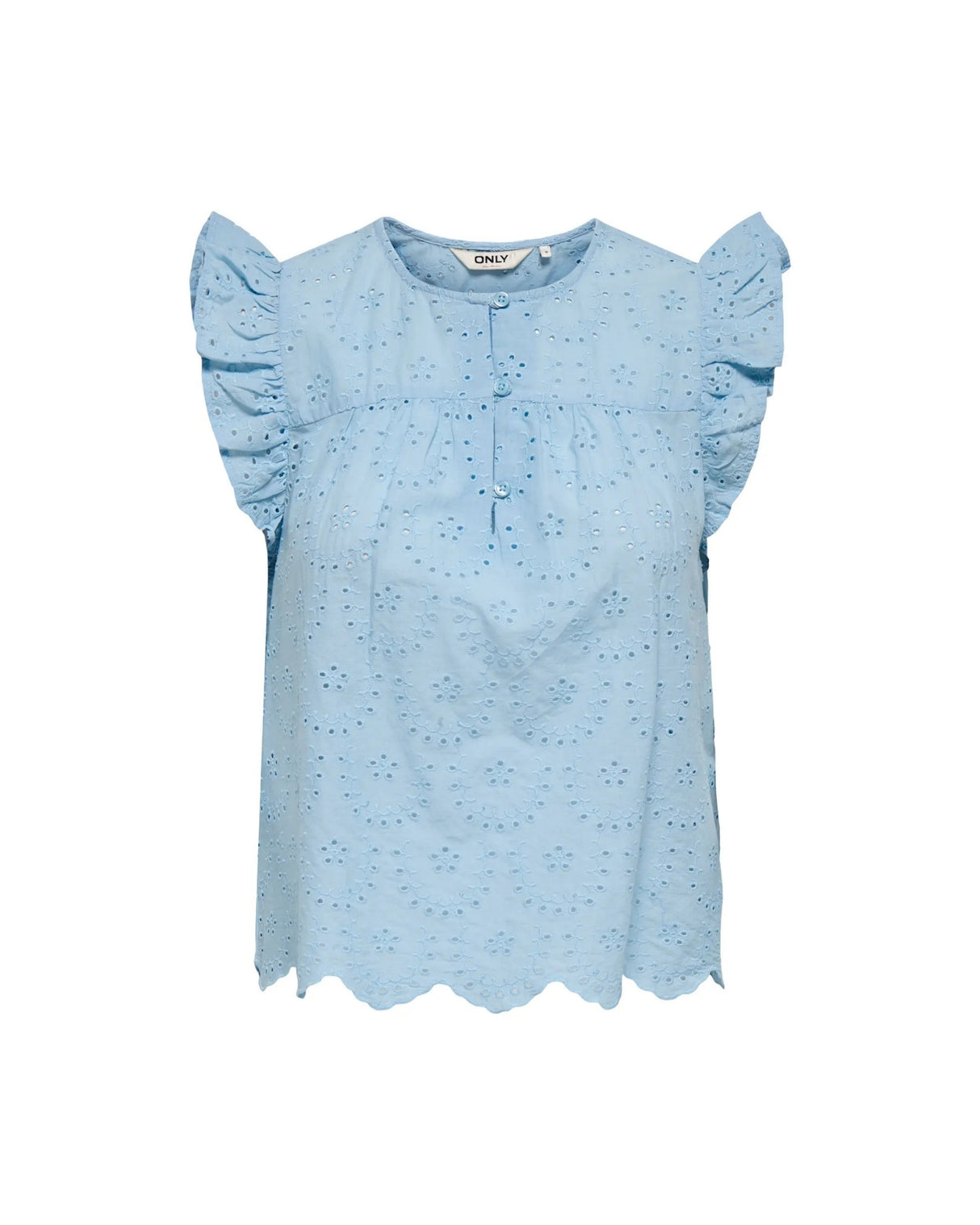 Blå - Soft Chambray/Emb - Only - Top - 15367085