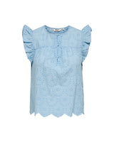 Blå - Soft Chambray/Emb - Only - Top - 15367085