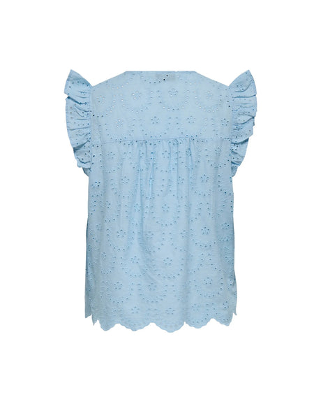 Blå - Soft Chambray/Emb - Only - Top - 15367085