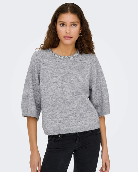 Gray - Dark Gray Melange - JDY - Knit Cardigan - 15330581
