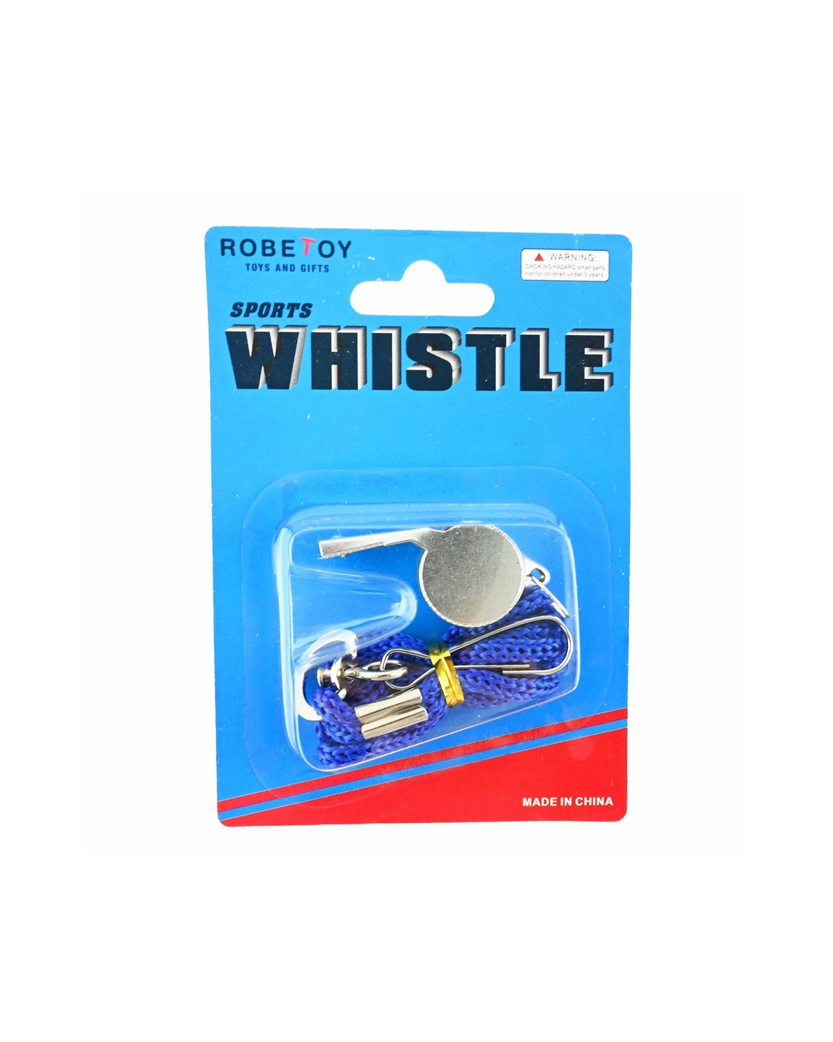 Fløjte i metal med snor 4,5cm