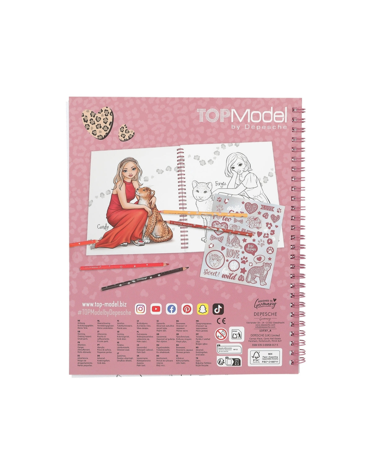 TOPModel Malebog med pallietter LEOHEART