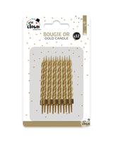 Fødselsdags lys 12 stk - Guld