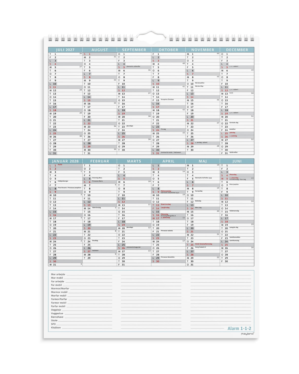 Studie Familiekalender Otto Dickmeiss & Lilja Scherfig A3