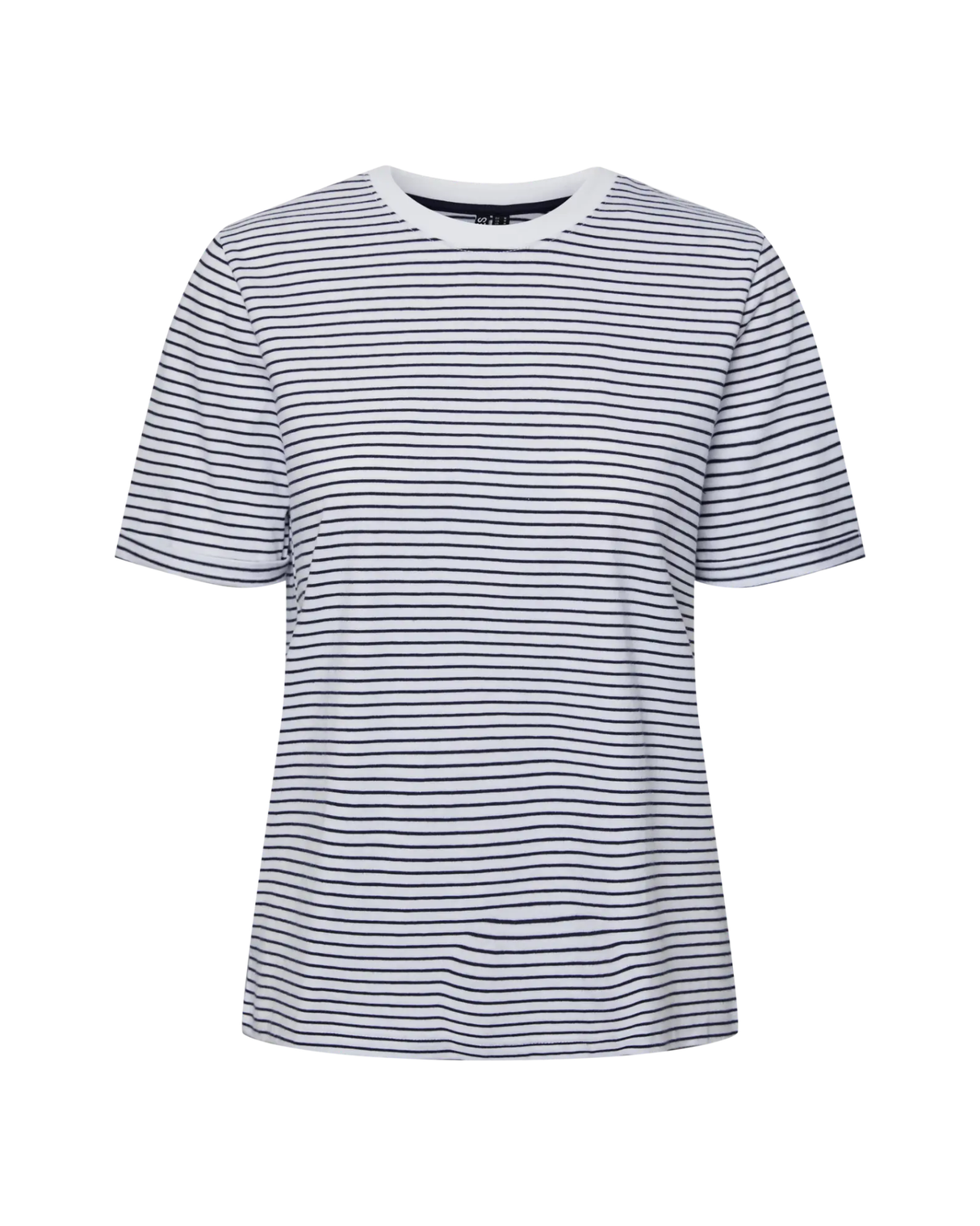 Hvid - Bright White - Pieces - T-shirt - med striber - 17093747