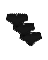 Sorte - Black - PIECES - 3-pack - Low cut Hipsters - 17108468