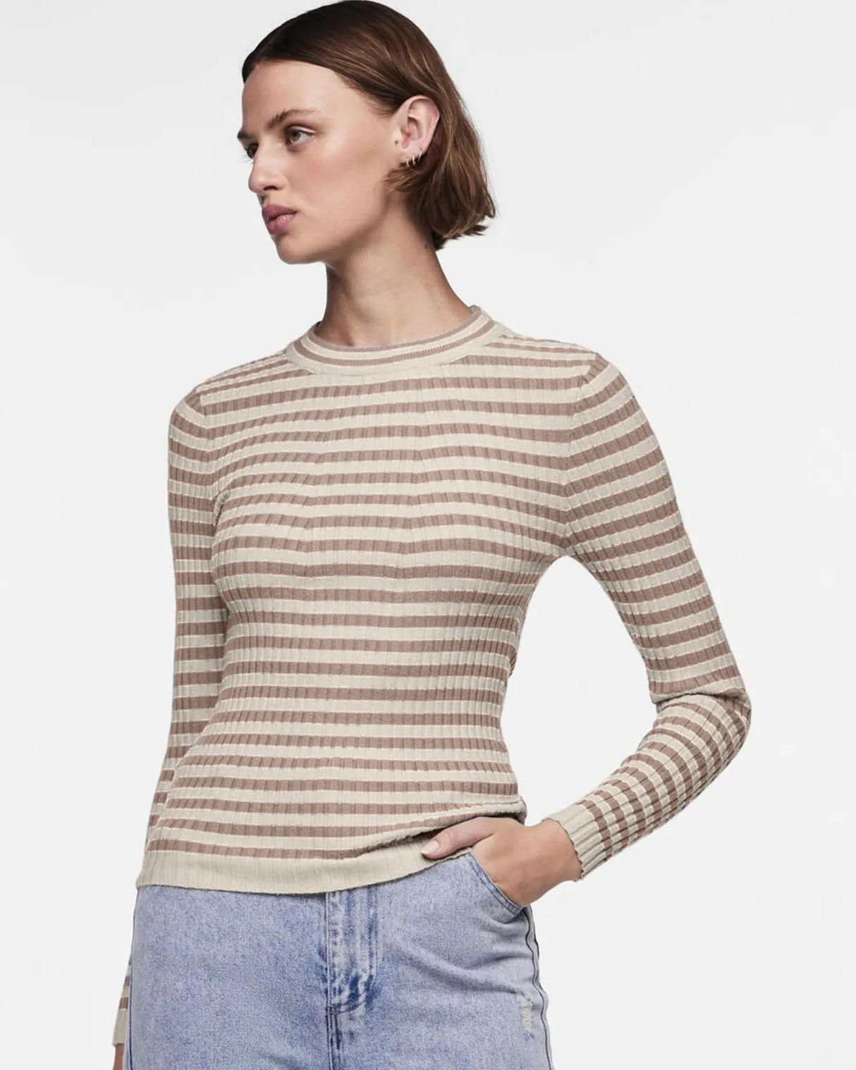 Brun - Fossil/Birch - pieces - Bluse - 17115047