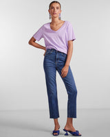Mellemblå denim PIECES stretchy jeans - 17127360