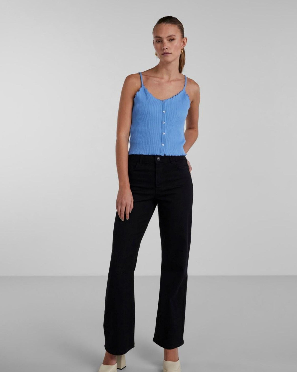 Lyseblå - Marina - PIECES - rib - top - 17132877