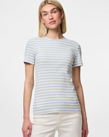Blå/hvid - cashmere blue / cloud dancer - Pieces - stribe Bluse - 17133839