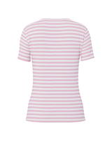 Rosa/hvid - roseate spoonbi / cloud dancer - Pieces - stribe Bluse - 17133839