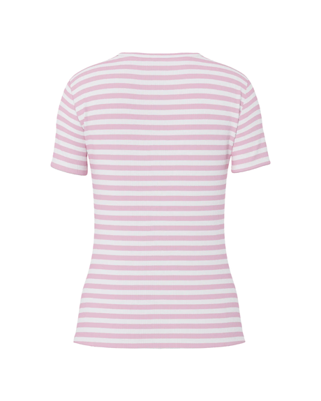 Rosa/hvid - roseate spoonbi / cloud dancer - Pieces - stribe Bluse - 17133839