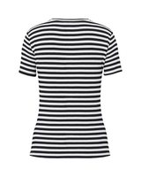 Sort/hvid - cloud dancer/black - Pieces - stribe Bluse - 17133839