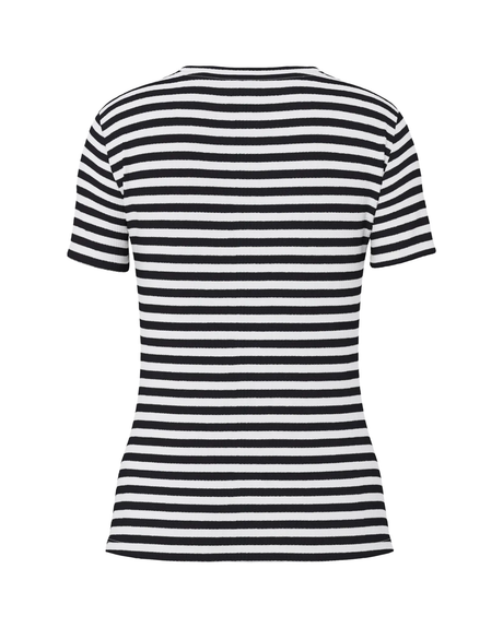 Sort/hvid - cloud dancer/black - Pieces - stribe Bluse - 17133839