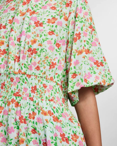 Grøn - Fair aqua - PIECES - blomstret - kjole - 17137962