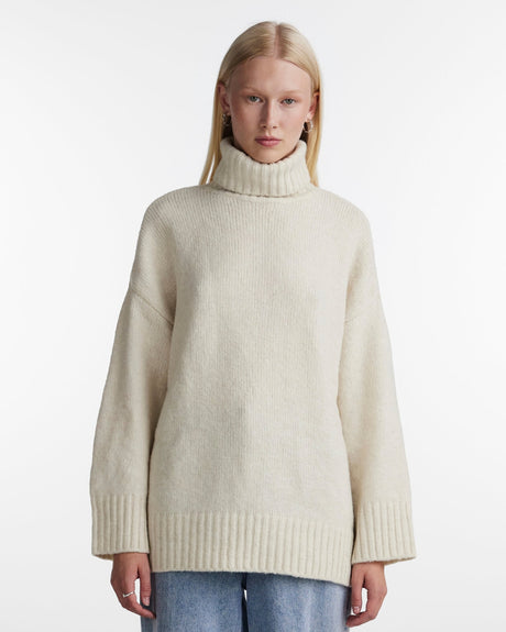 Offwhite - birch - Pieces - strik trøje - uld - 17139848
