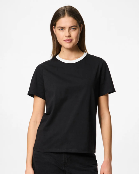 Sort - Black - Pieces - T-shirt - 17140802