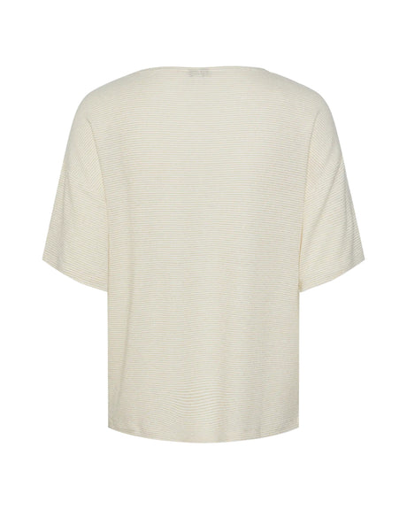 Hvid - Bright White - Gold - Pieces - T-shirt - Striber - 17146304