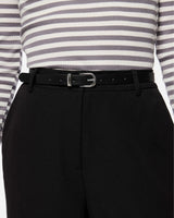 Sort - Black - PIECES - bælte - sølv spænde - 17151165