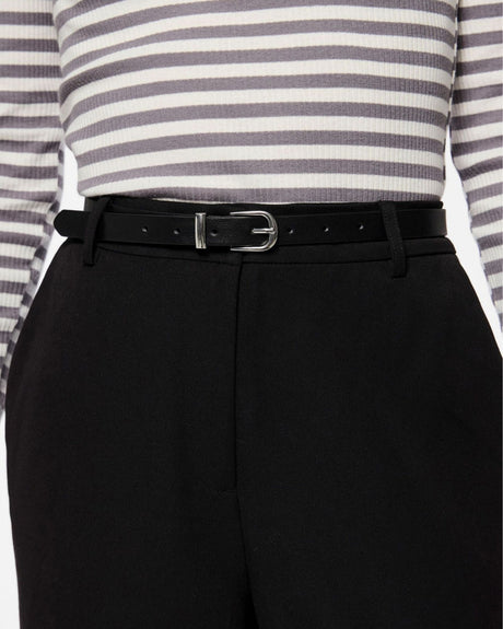 Sort - Black - PIECES - bælte - sølv spænde - 17151165