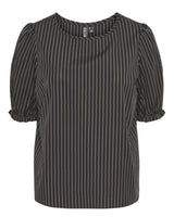 Black - Sort - pieces - bluse - striber - 17152056