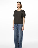 Black - Sort - pieces - bluse - striber - 17152056