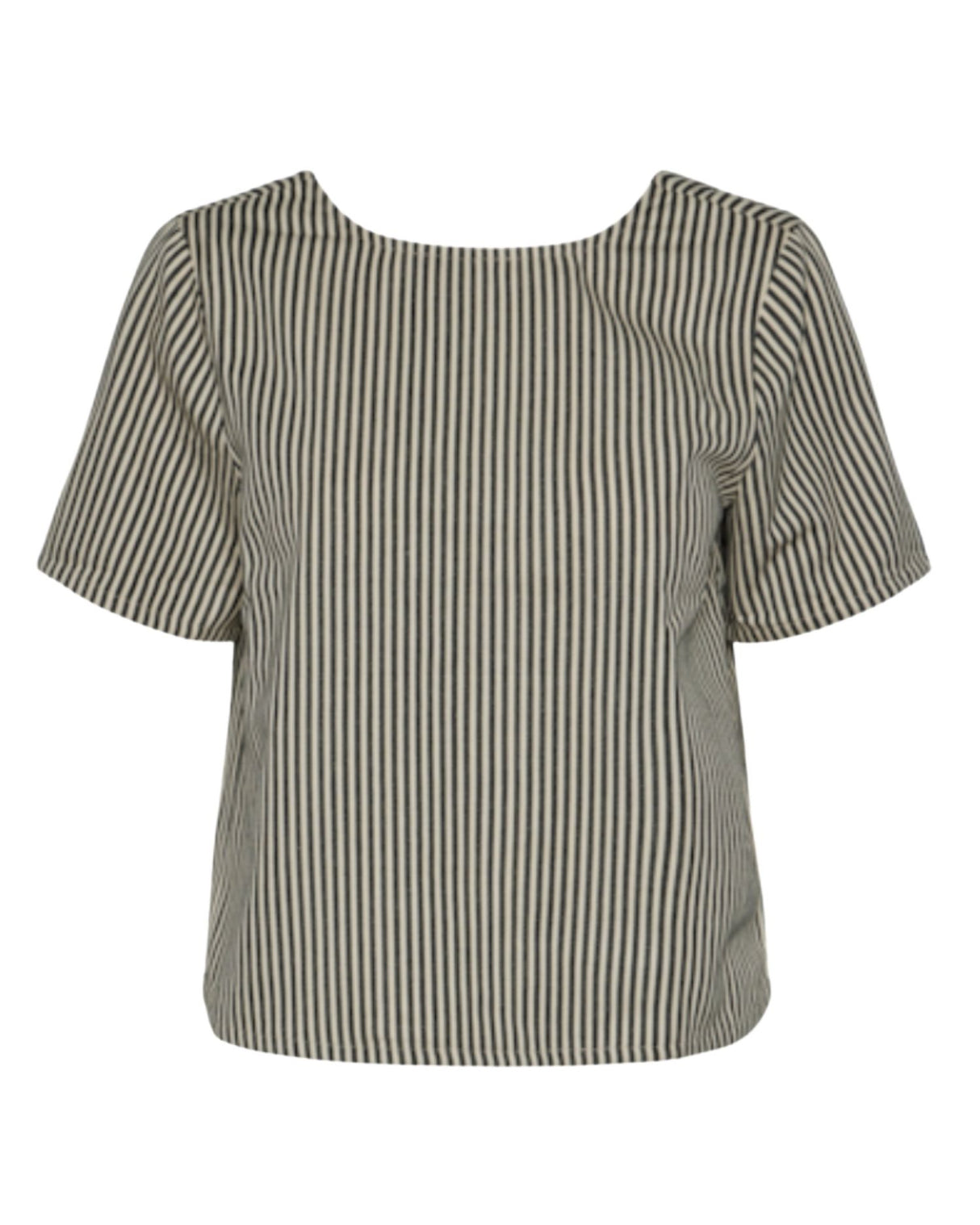 Sort/hvid - cloud cream - PIECES - bluse - striber - 17152564