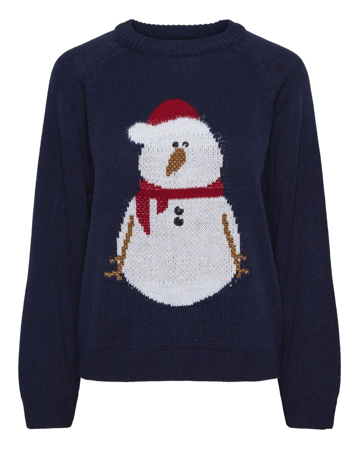 Blå - Marietime blue - PIECES - striktrøje - snemand - 17152984