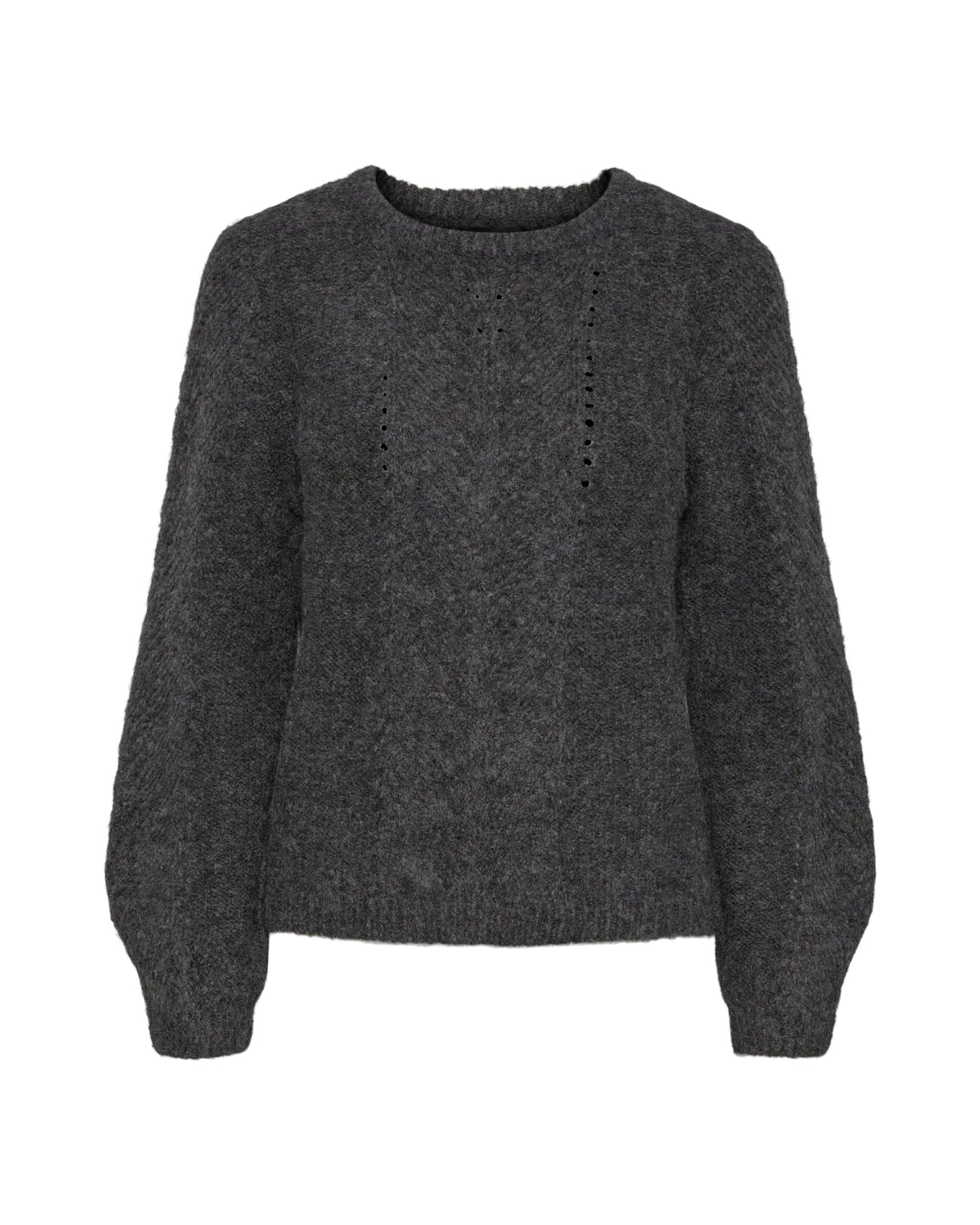 Gray - medium gray melange - Pieces - knit sweater - 17154369