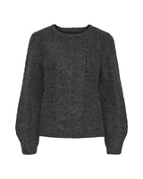 Gray - medium gray melange - Pieces - knit sweater - 17154369