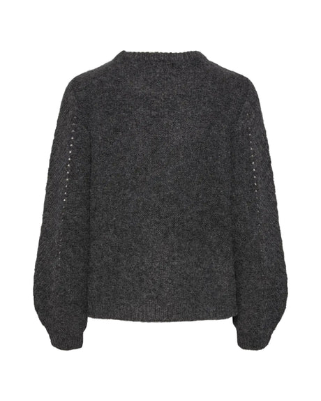 Grå - medium gray melange  - Pieces - strik trøje - 17154369