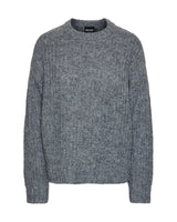 Grå - medium gray melange  - Pieces - strik trøje - 17154371
