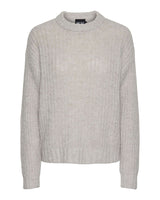 Offwhite - Silver Gray - PIECES - Striktrøje - uld - 17154371
