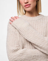 Offwhite - Silver Gray - PIECES - Striktrøje - uld - 17154371